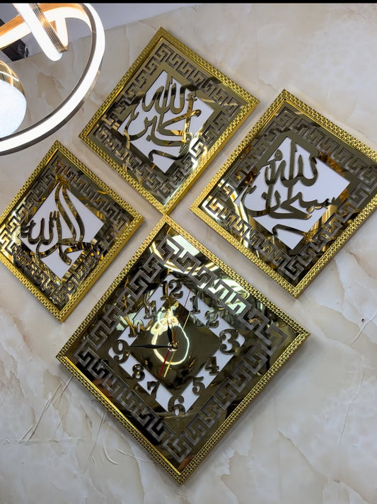 ساعة التسبيحات الإسلامية من شركة الروان + 3 كادر (سبحان الله -الحمدالله-الله أكبر)